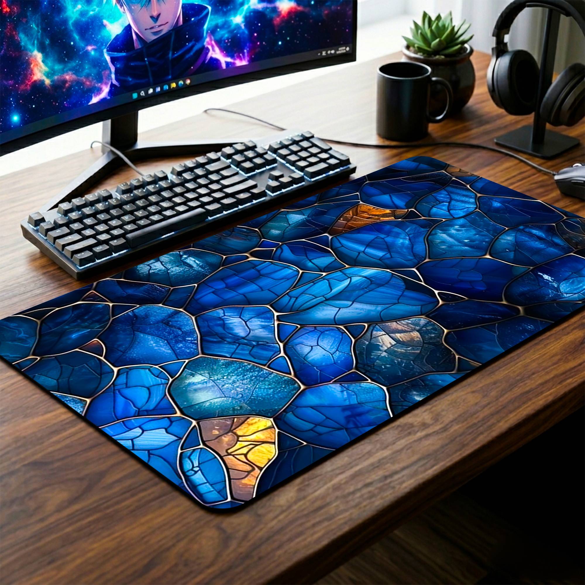 Mosaic Pattern Desk Mat - 14 x 23 Inch image
