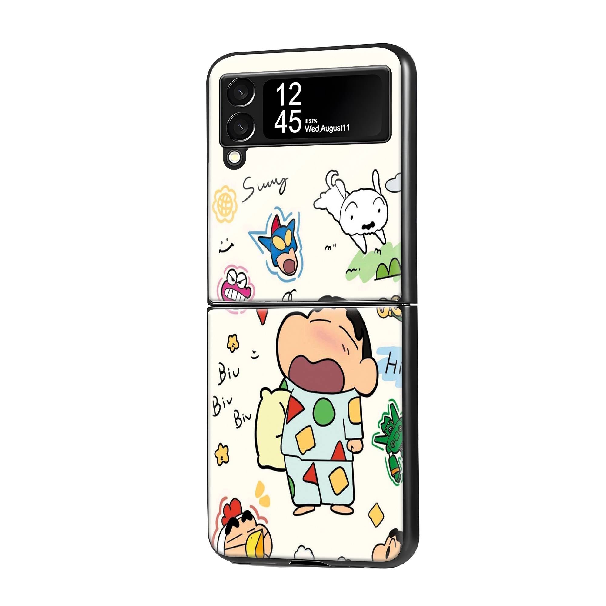 Shinchan Crayon Samsung Z Flip Glass Case image 0 Main image