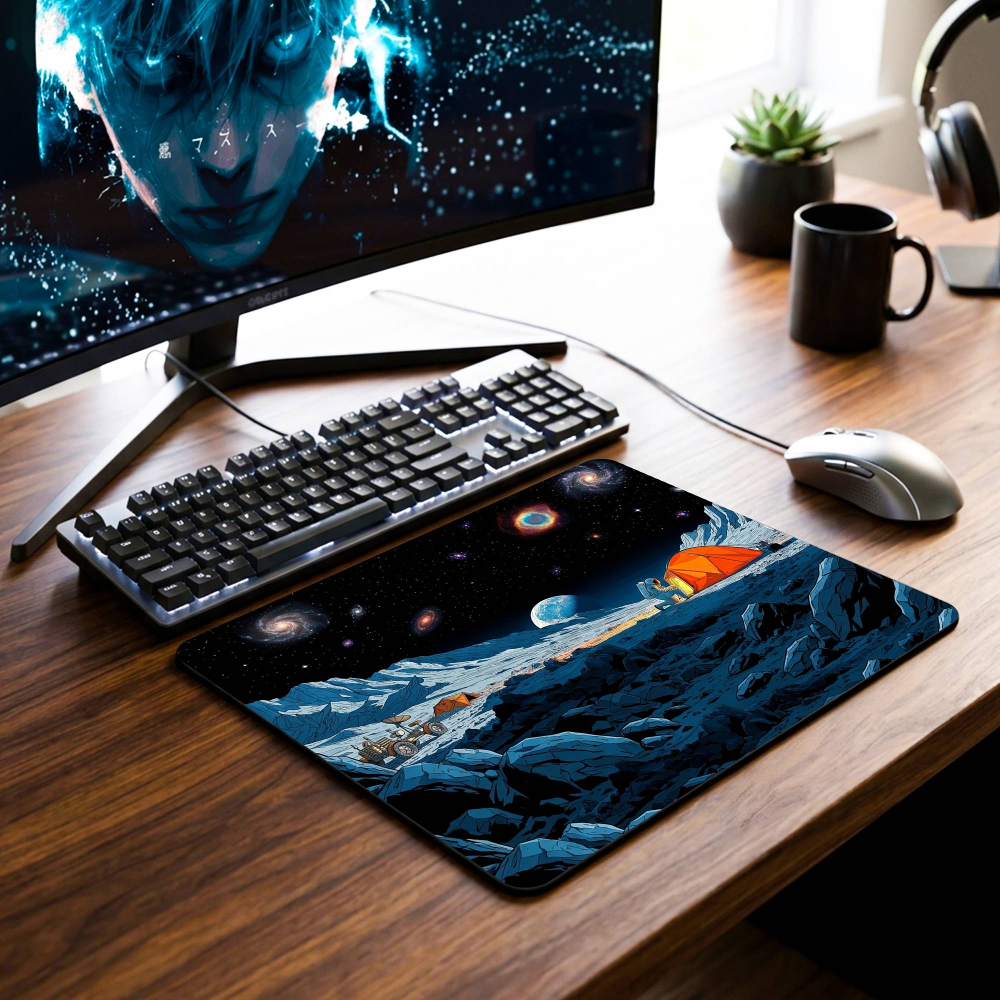 Astronaut Camping Desk Mat - 7.5 x 9 Inch image