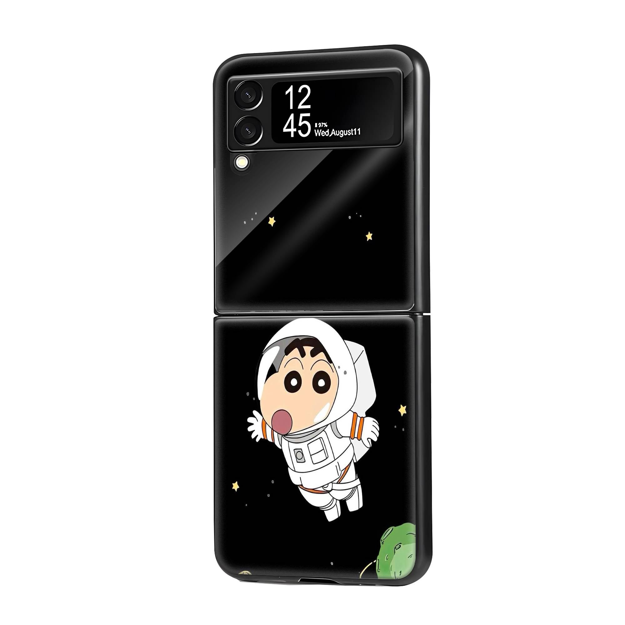 Cute Space Boy Samsung Z Flip Glass Case image 0 Main image