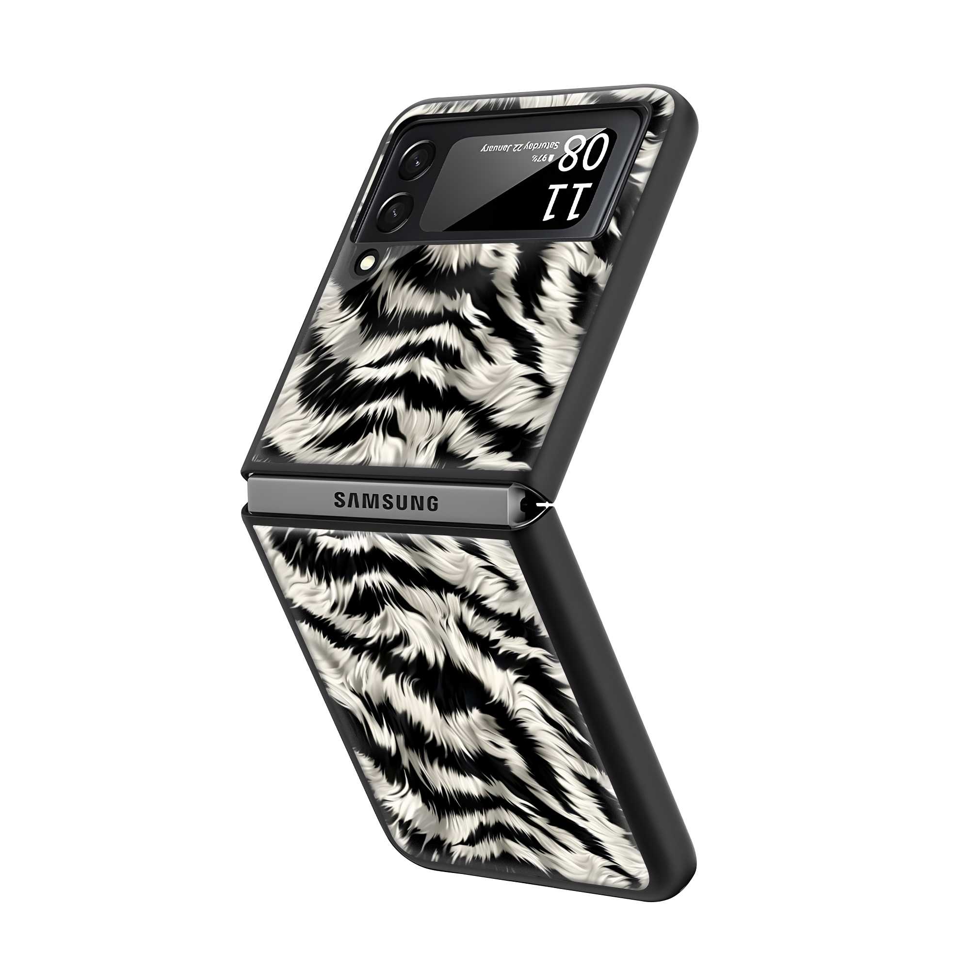 Zebra Fur Samsung Z Flip Glass Case Secondary image