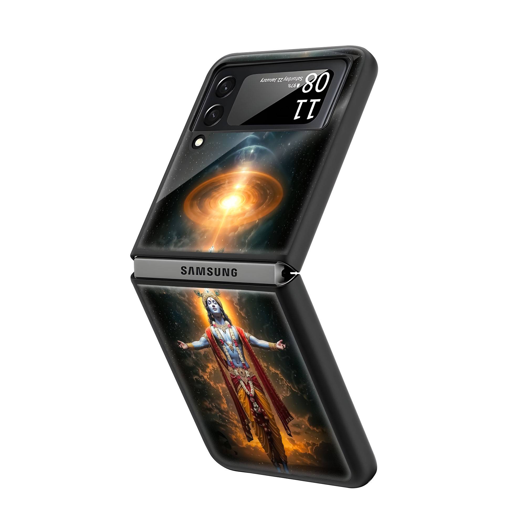 Lord Krishna Samsung Z Flip Glass Case Secondary image