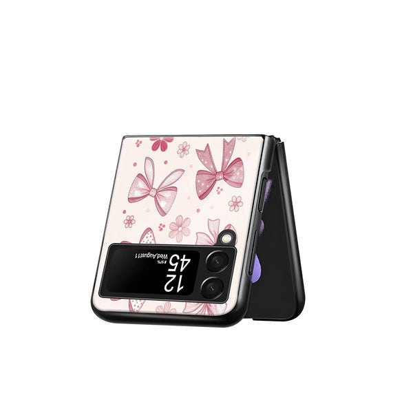Pink Bow Samsung Z Flip Glass Case image 2