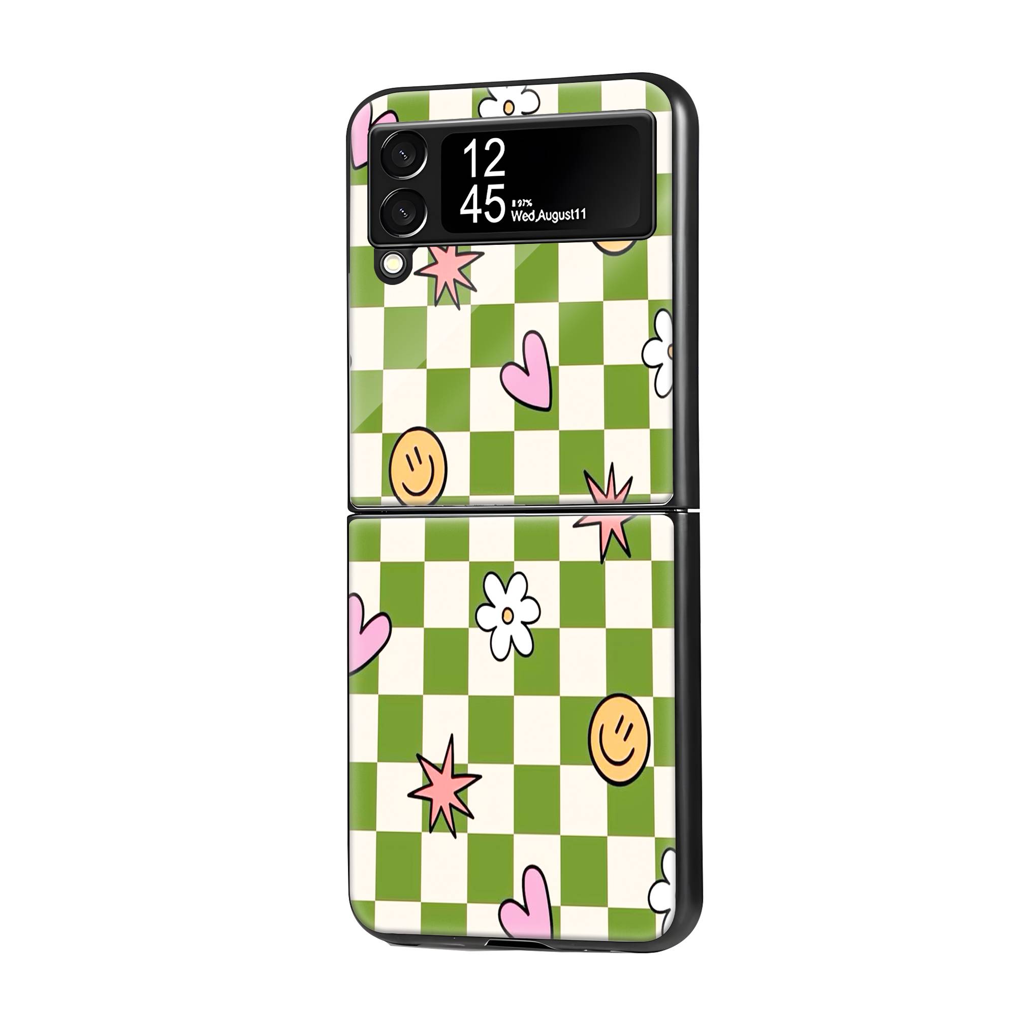 Smiley Squares Samsung Z Flip Glass Case image 0 Main image