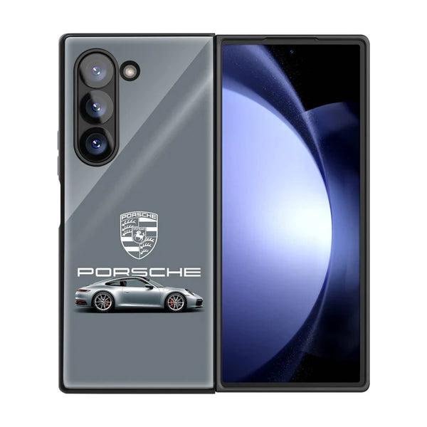 Silver Porsche Samsung Z Fold Glass Case image 2