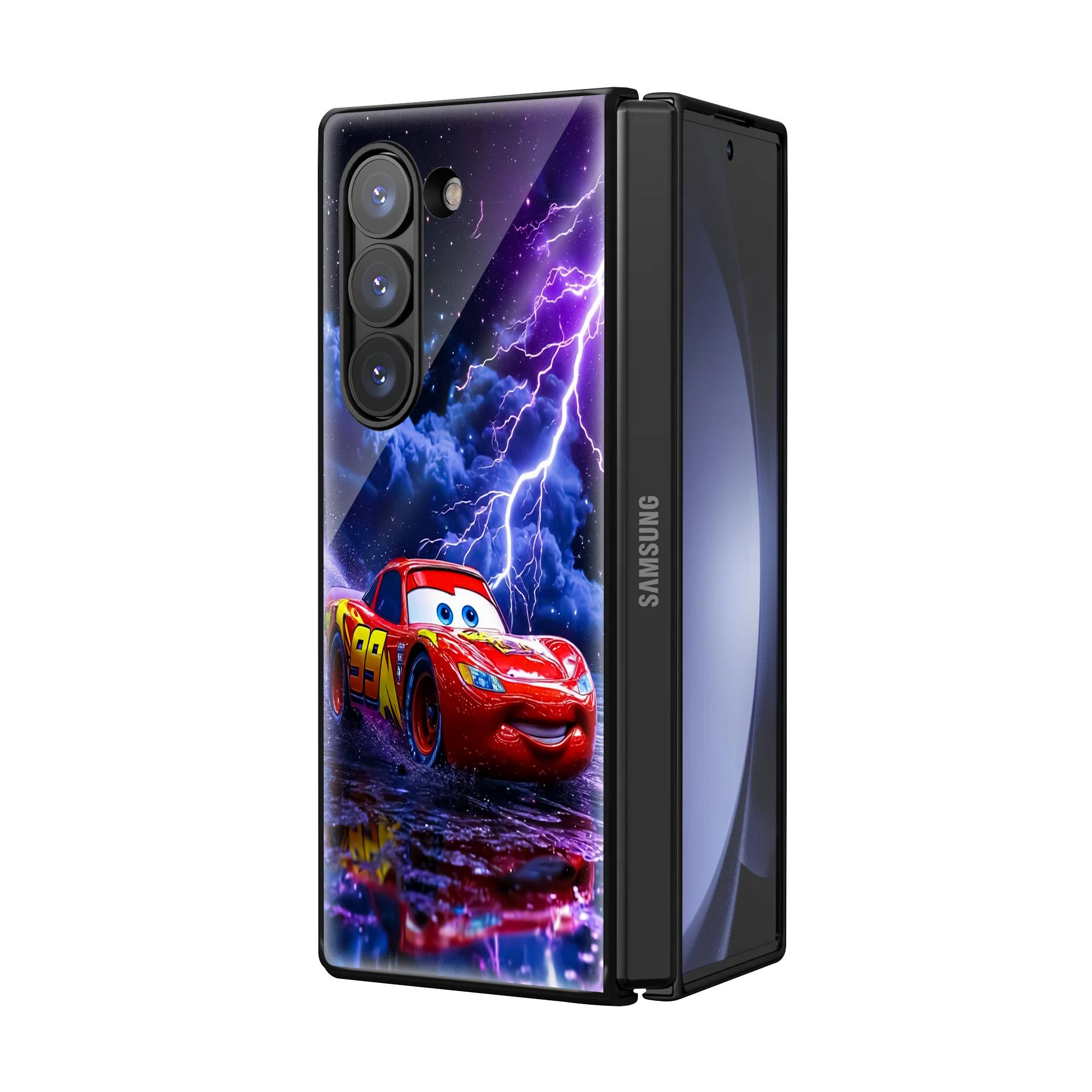 Lightning McQueen Samsung Z Fold Glass Case Secondary image