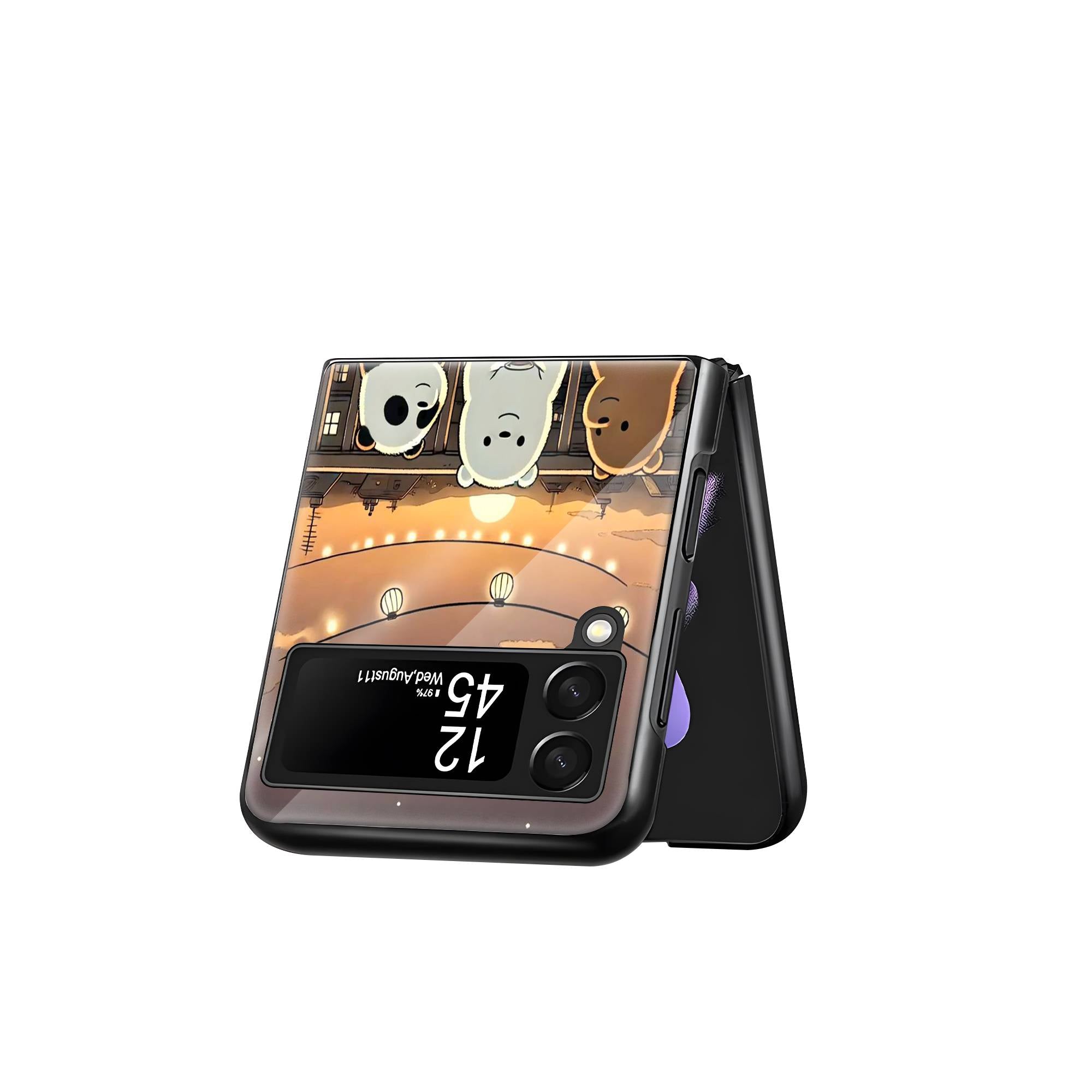We Bare Bears Samsung Z Flip Glass Case image 2