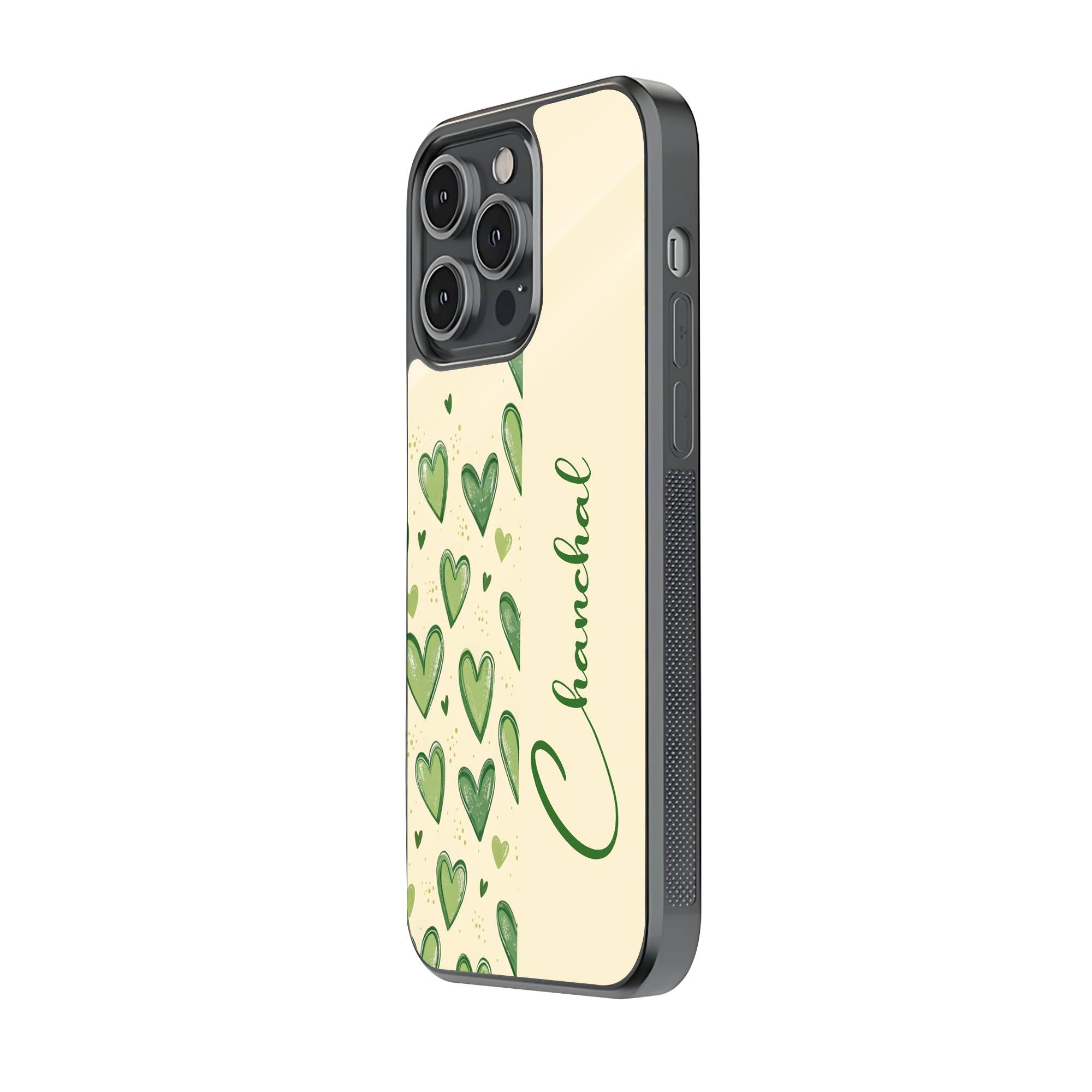 Green Heart Glass Name Case Secondary image