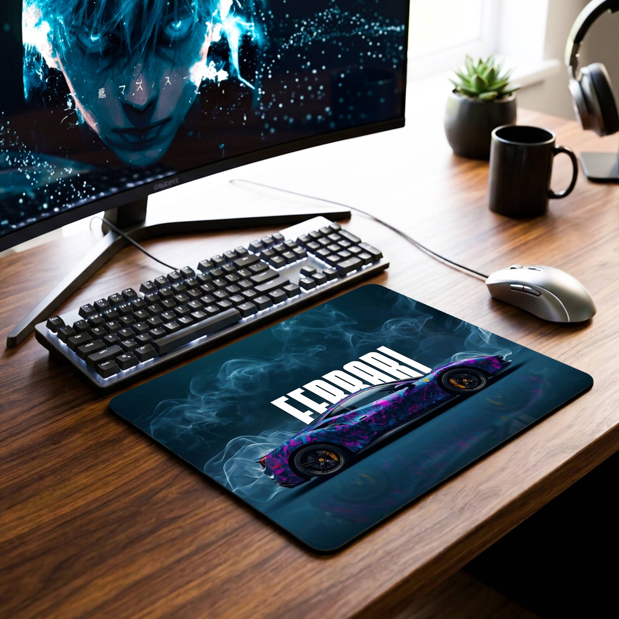 Colorful Ferrari Desk Mat - 7.5 x 9 Inch image