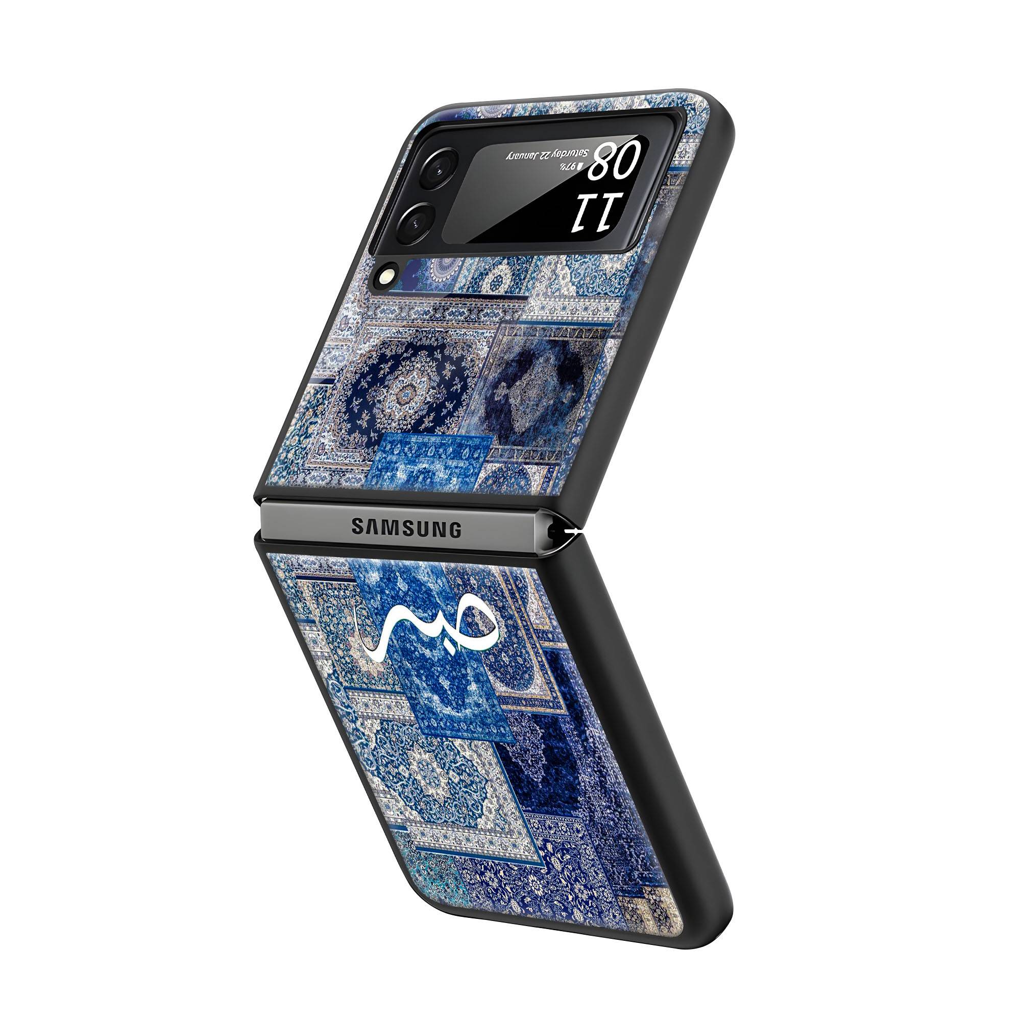Blue Persian Carpet Art Samsung Z Flip Glass Case Secondary image