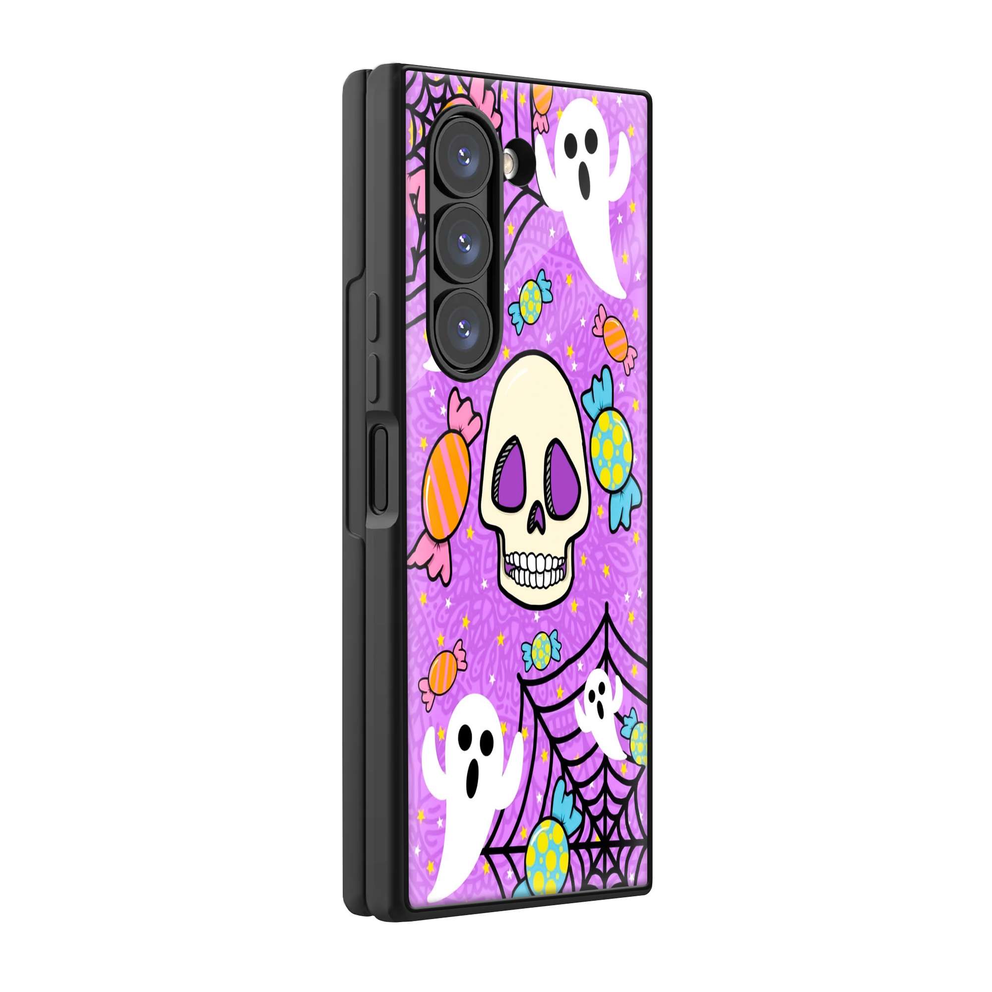Cute Ghost Samsung Z Fold Glass Case image 0