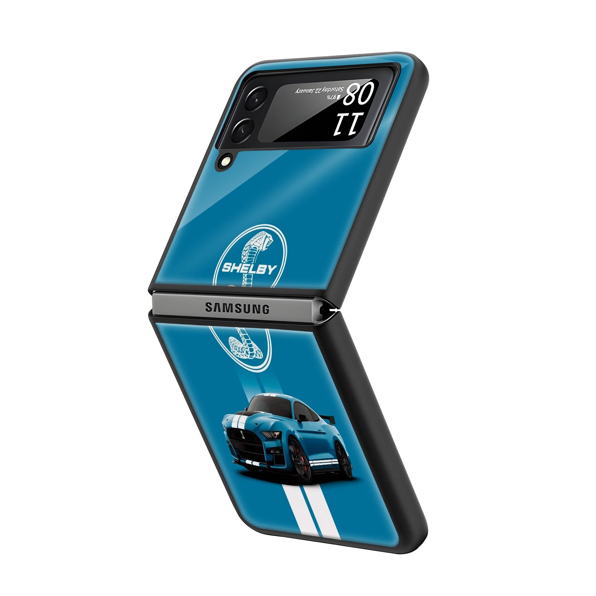 Blue Shelby Samsung Z Flip Glass Case Secondary image