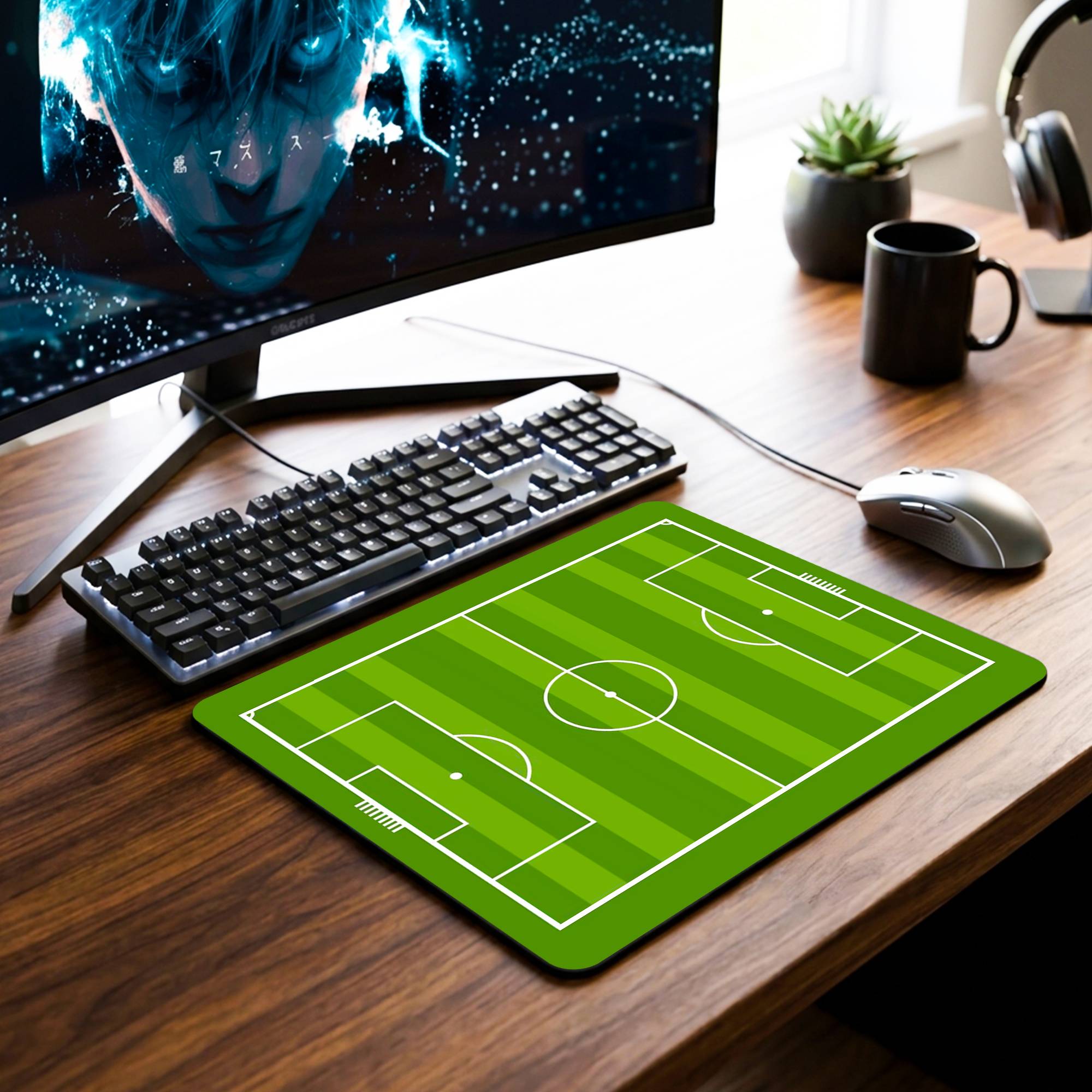 Football Field Desk Mat - 7.5 x 9 Inch image