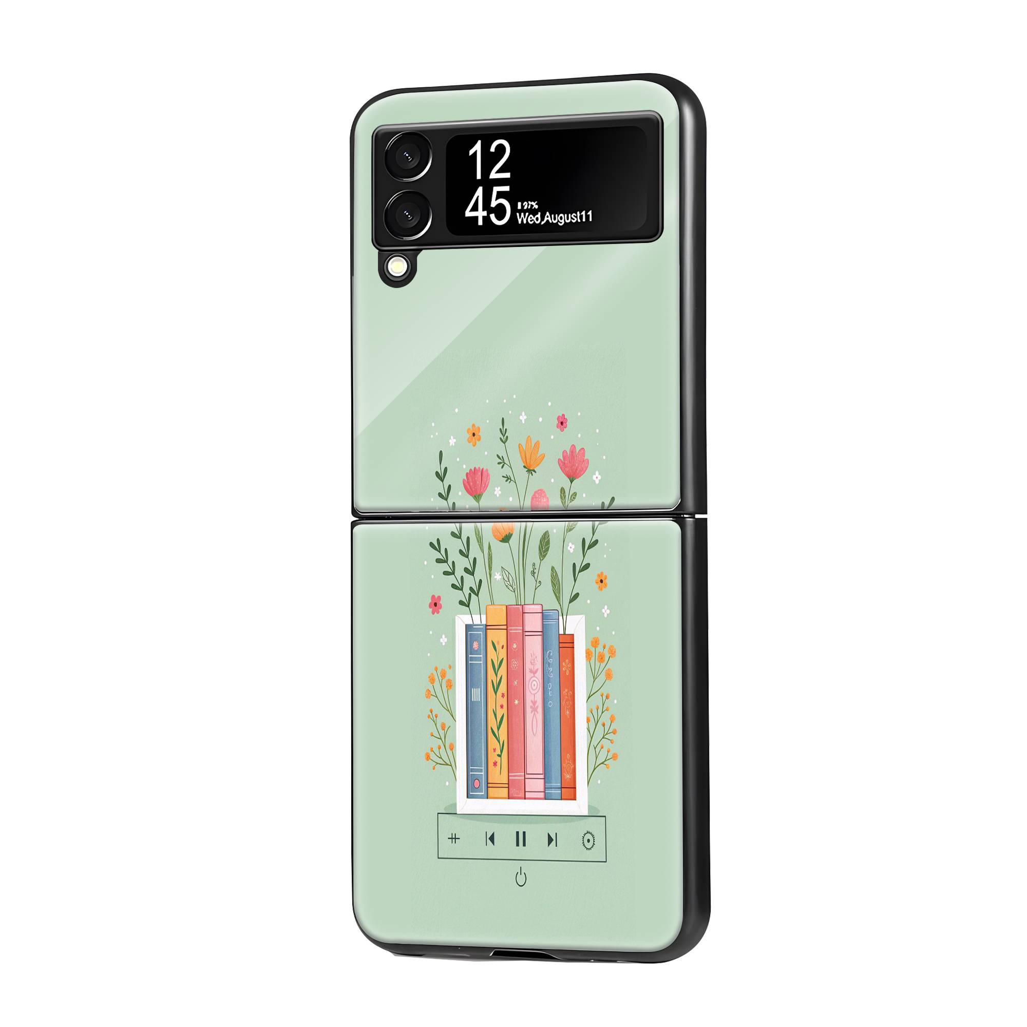 Floral Reads Samsung Z Flip Glass Case image 0 Main image