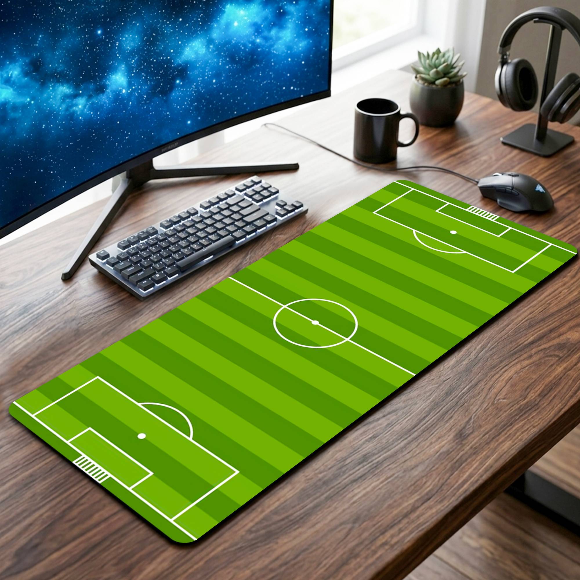 Football Field Desk Mat - 12 x 32 Inch image