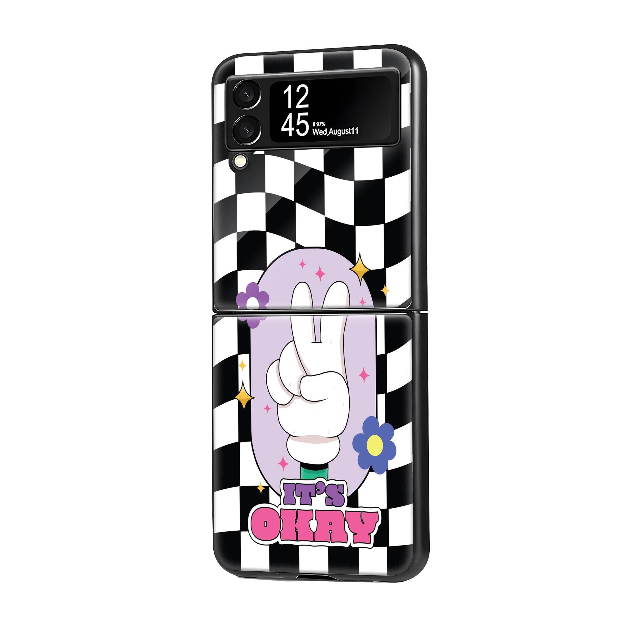 Checkerboard Samsung Z Flip Glass Case image 0 Main image