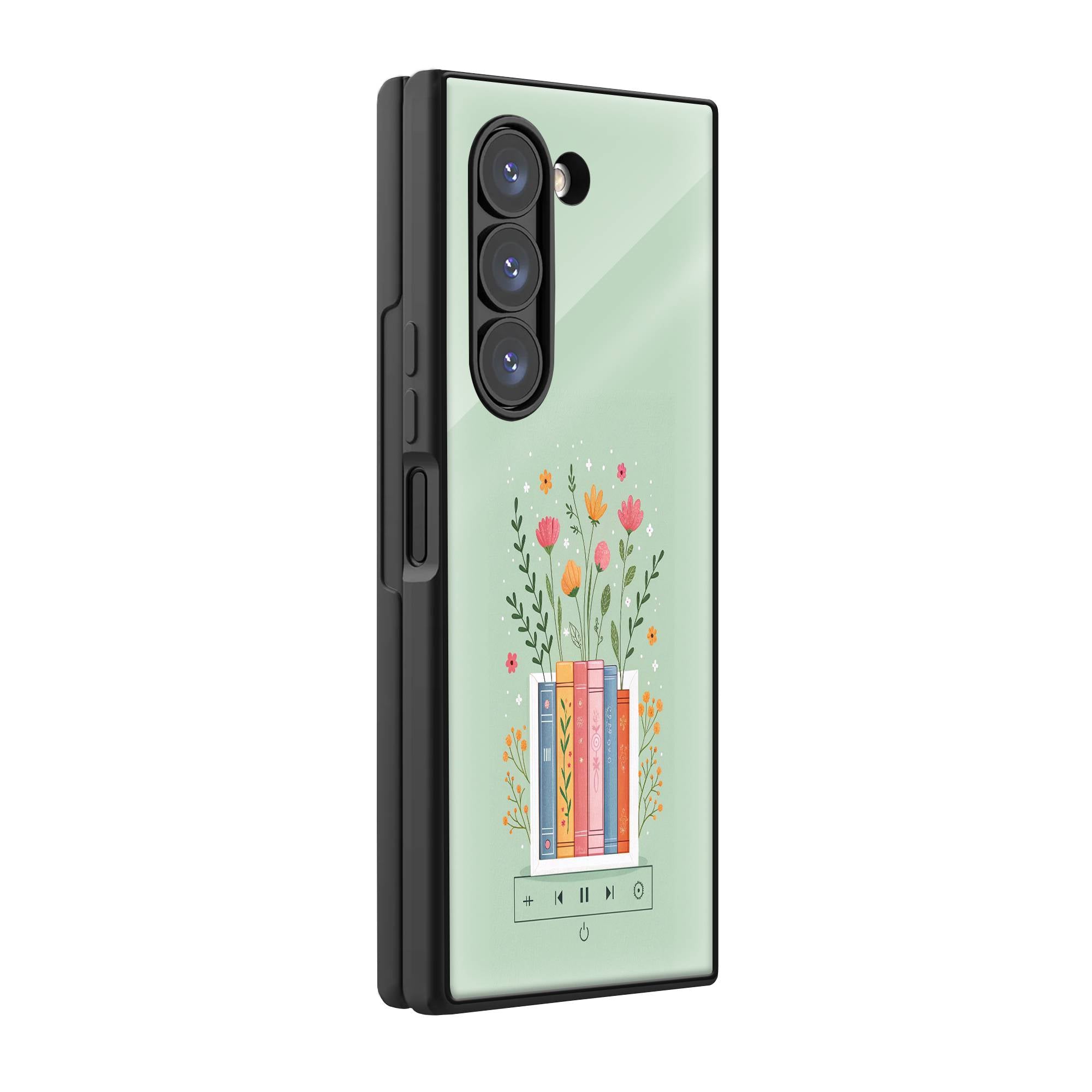 Floral Reads Samsung Z Fold Glass Case image 0 Main image