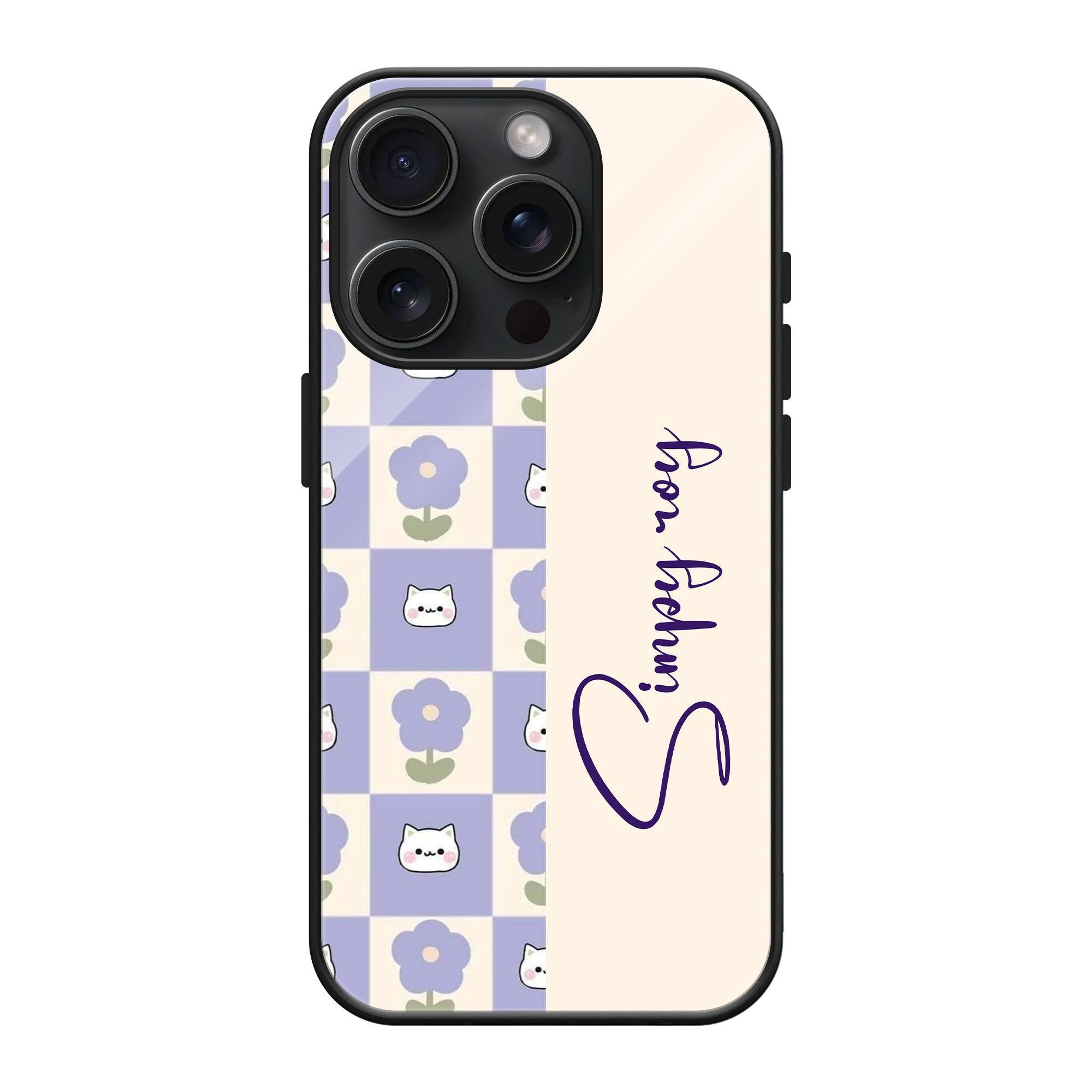 Lavender Kitty Glass Name Case image 0