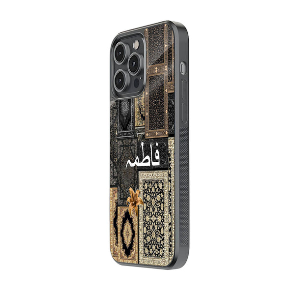 Black Persian Carpet Glass Name Case image 1