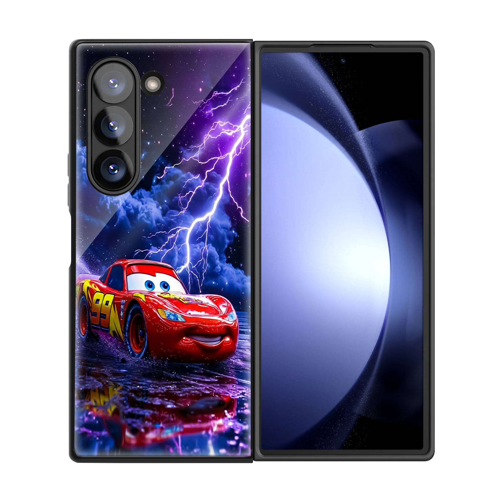 Lightning McQueen Samsung Z Fold Glass Case image 2