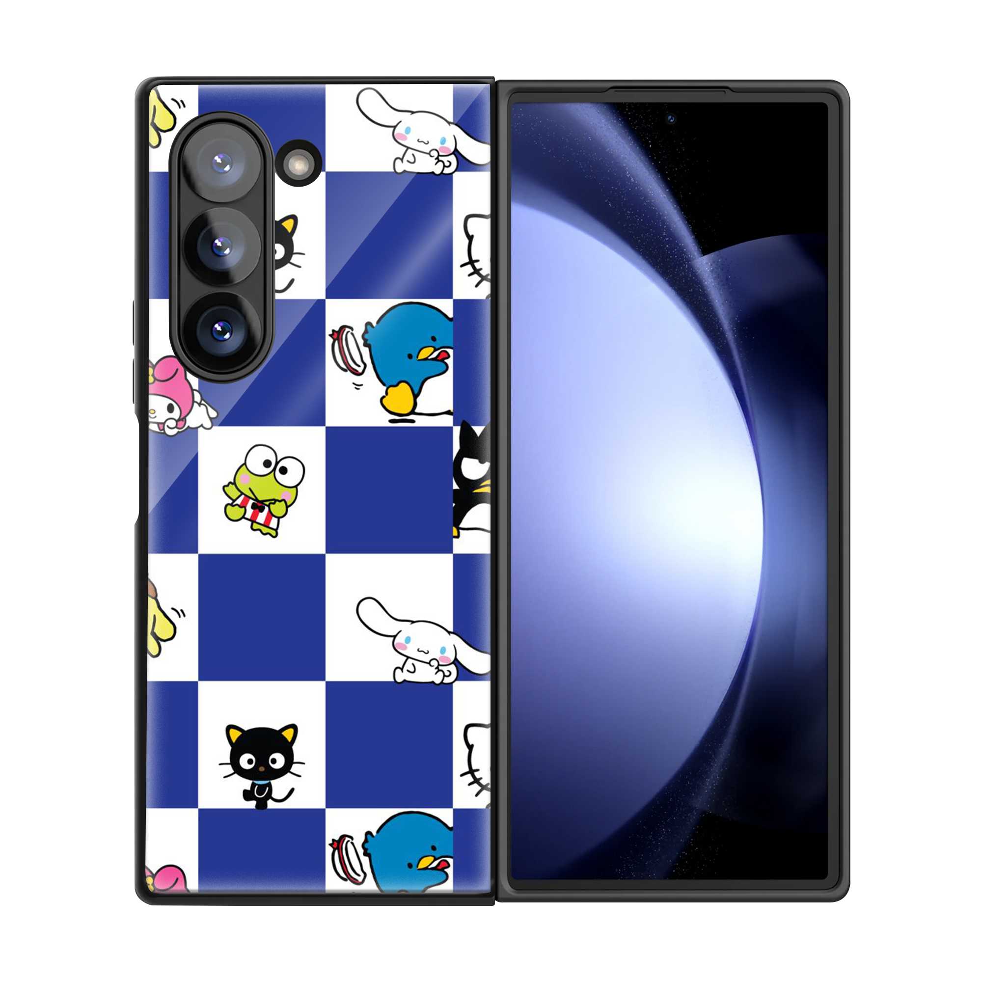 Cute Cat Samsung Z Fold Glass Case