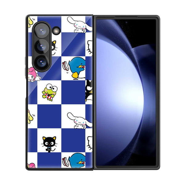 Cute Cat Samsung Z Fold Glass Case