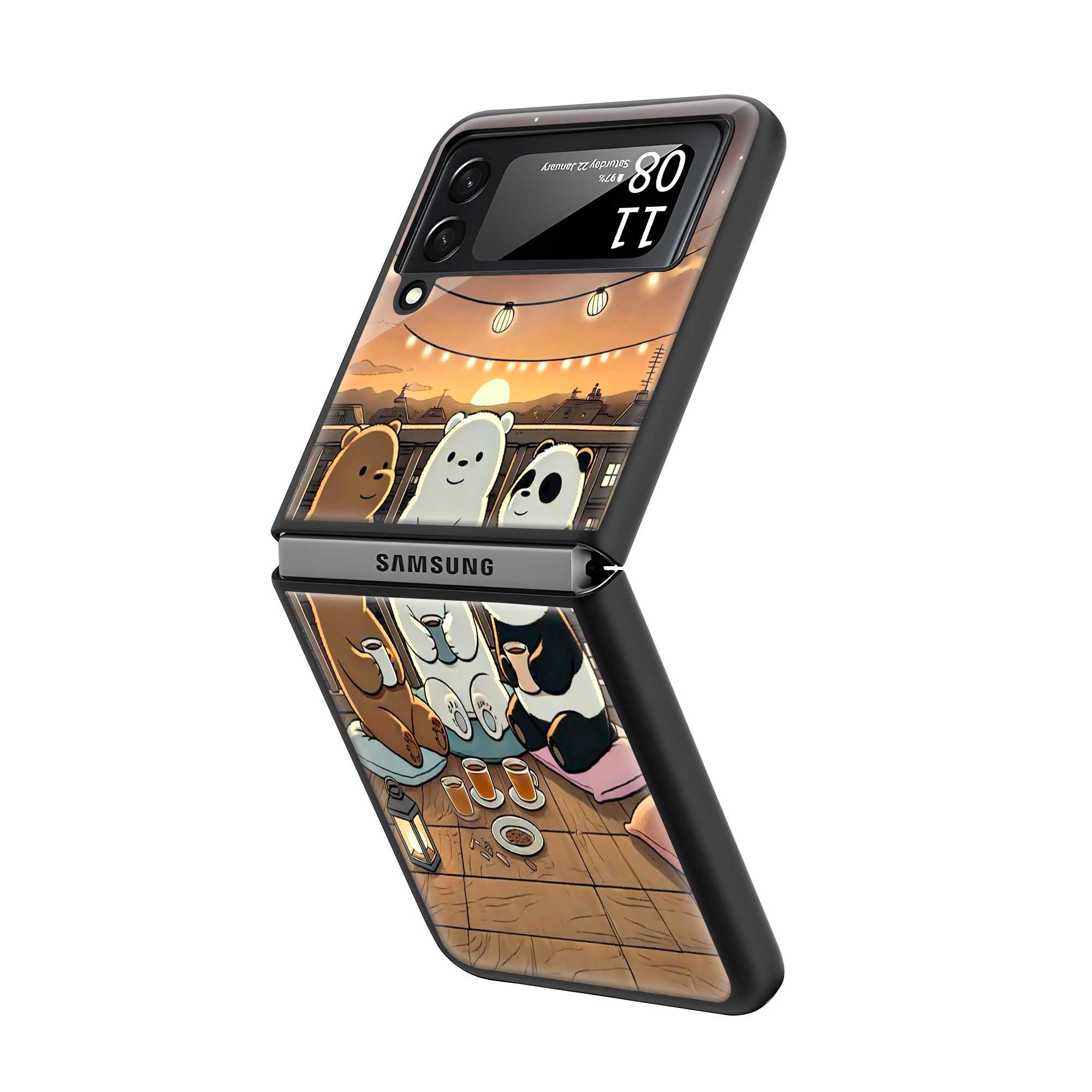 We Bare Bears Samsung Z Flip Glass Case Secondary image