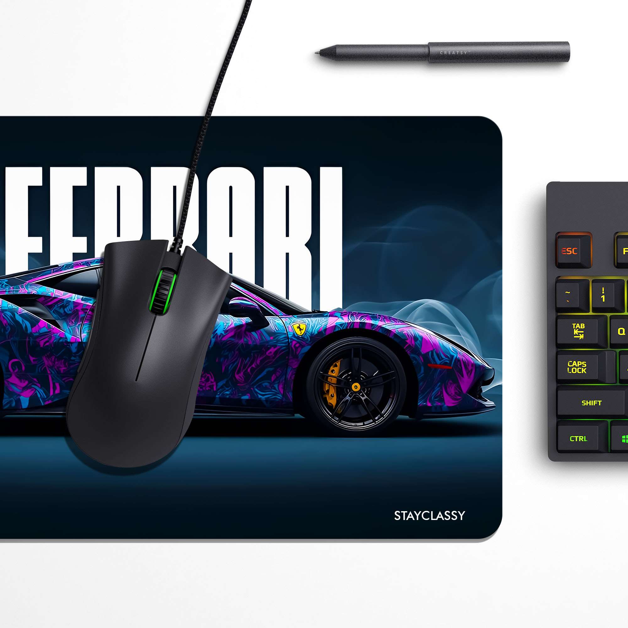 Colorful Ferrari Desk Mat image 2