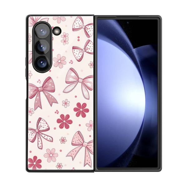 Pink Bow Samsung Z Fold Glass Case image 2