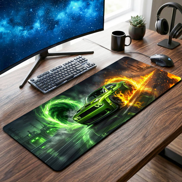 Green Dodge Desk Mat - 12 x 32 Inch image