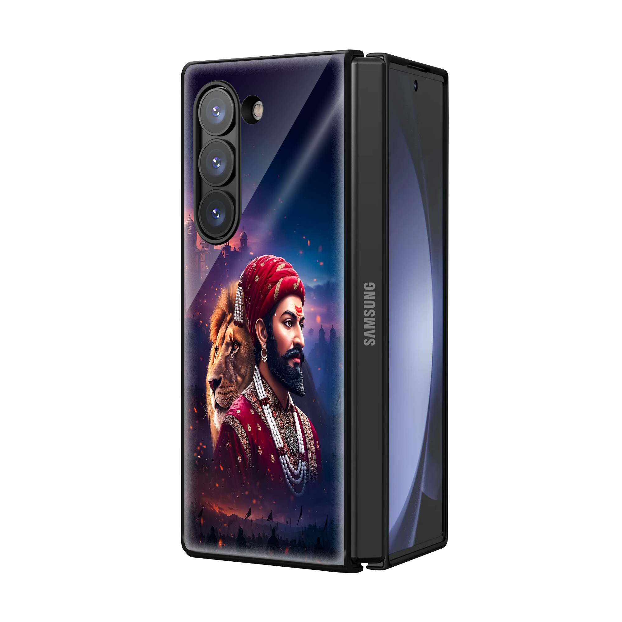 Lion Of Swarajya Samsung Z Fold Glass Case image 1