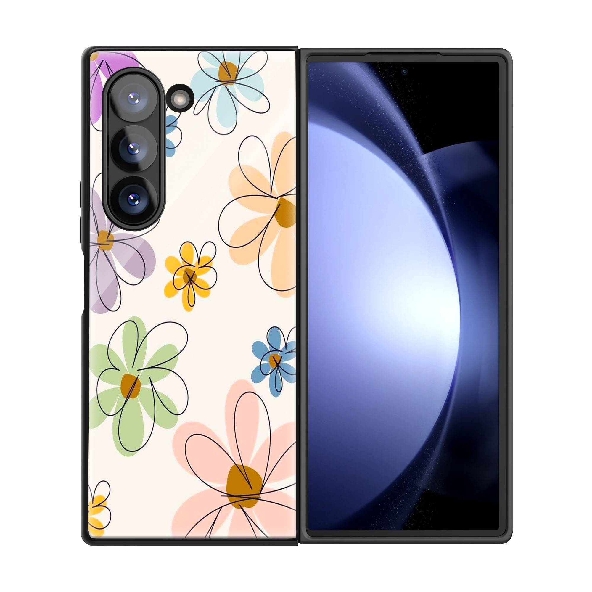 Abstract Floral Samsung Z Fold Glass Case image 2
