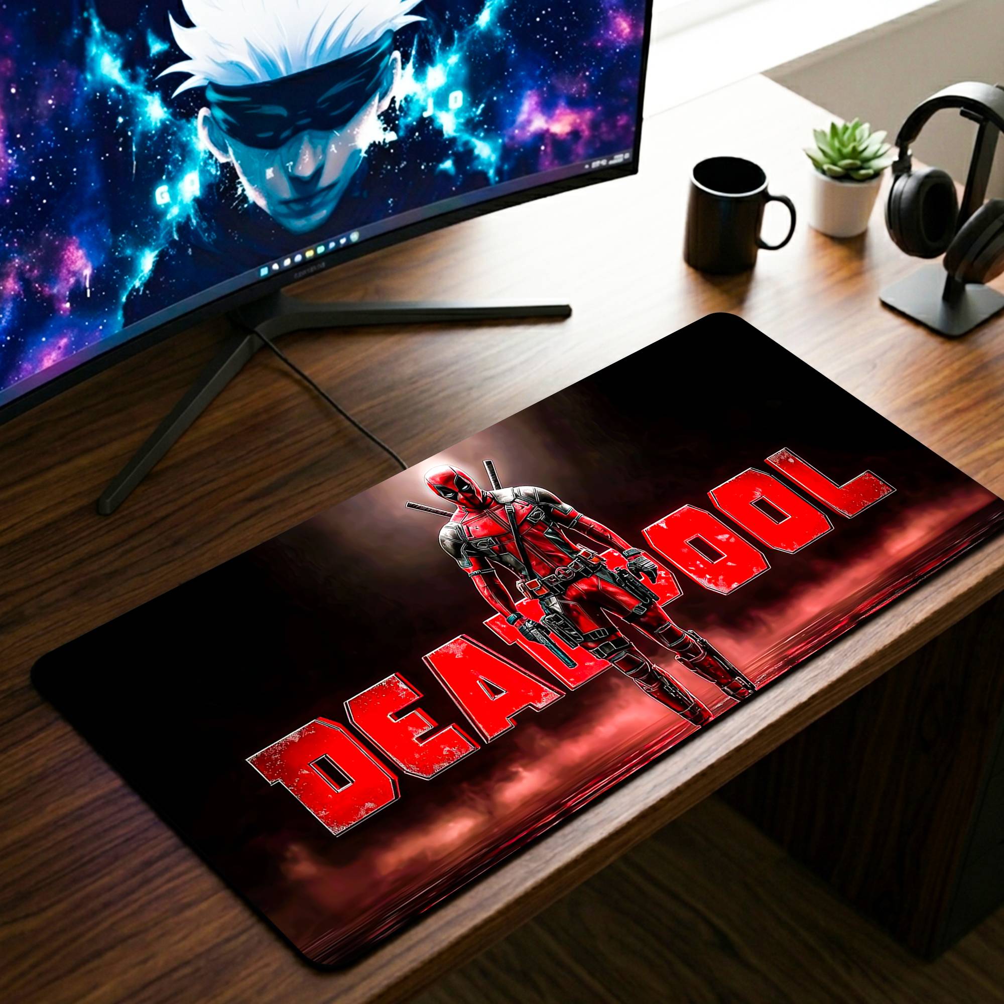 Standing Deadpool Desk Mat - 11 x 23 Inch image