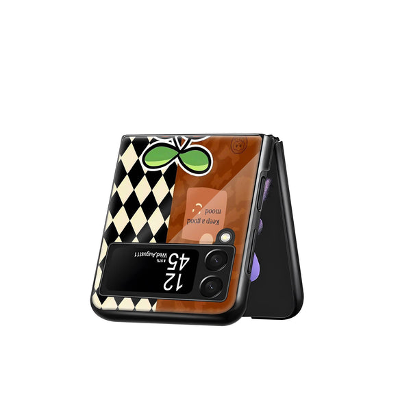 Cherry Checkers Samsung Z Flip Glass Case image 2