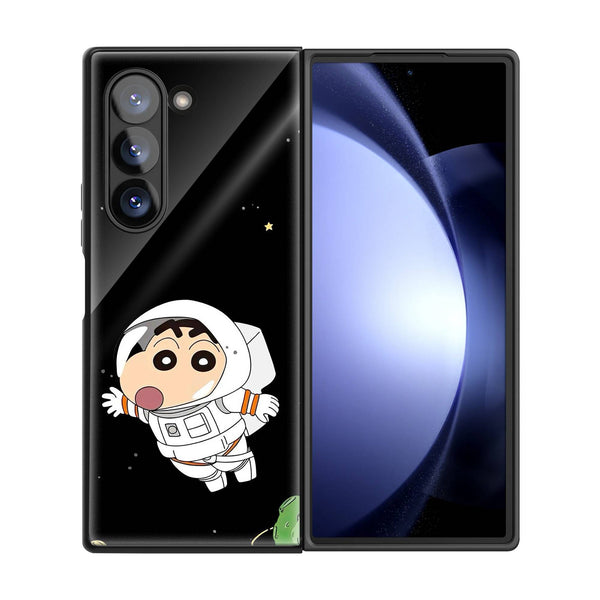 Cute Space Boy Samsung Z Fold Glass Case image 2