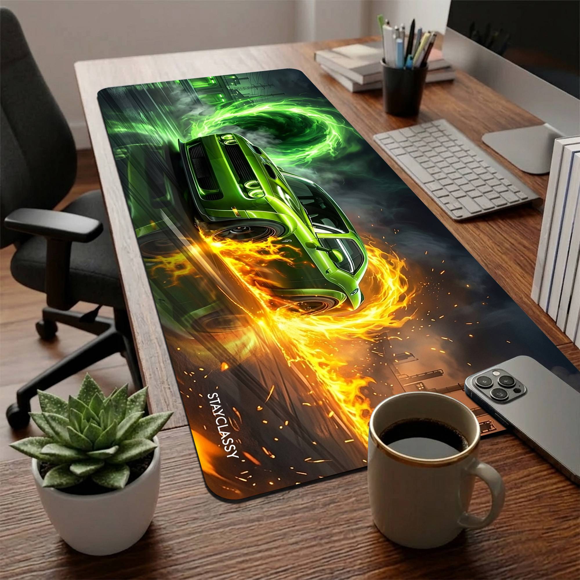 Green Dodge Desk Mat image 1