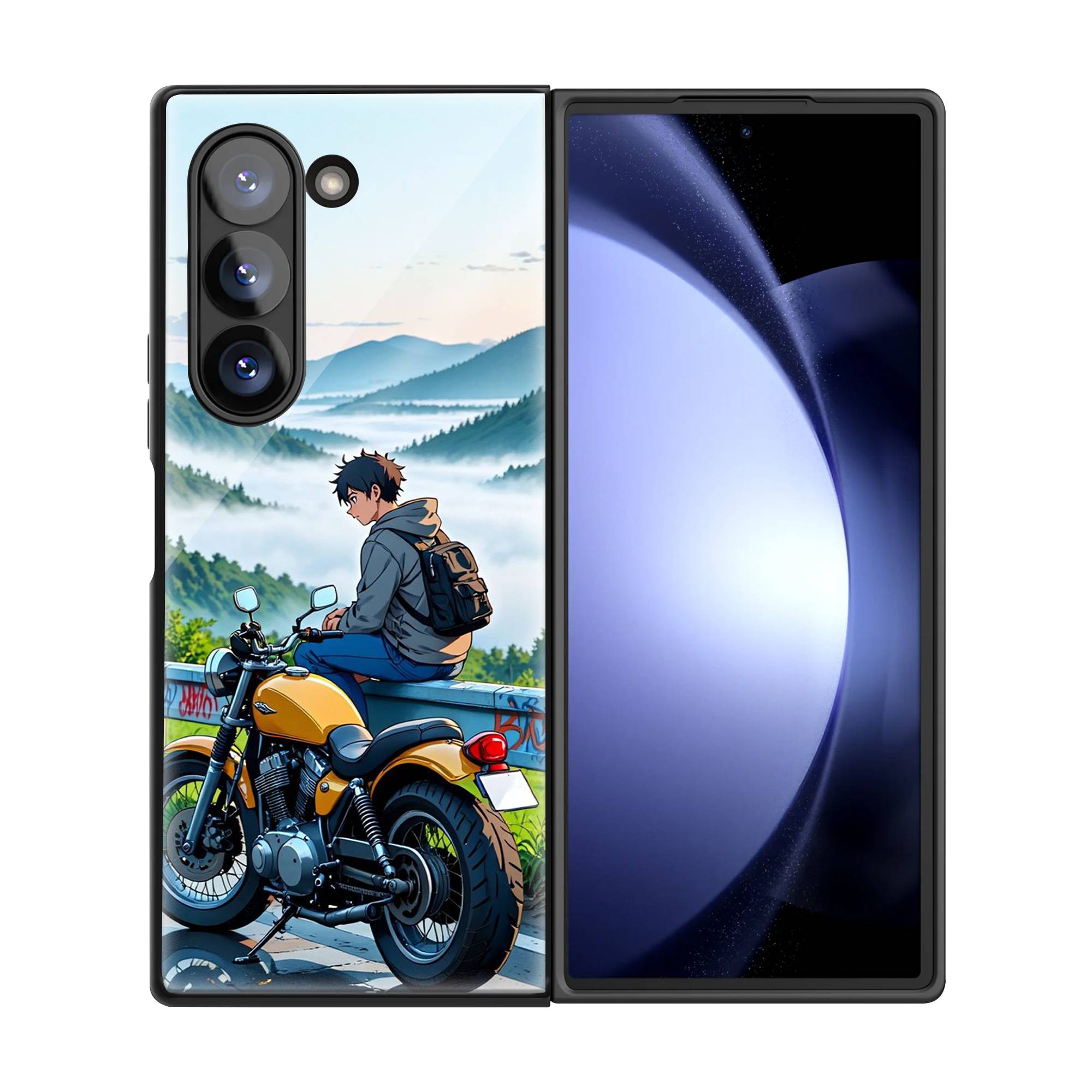 Anime Road Trip Samsung Z Fold Glass Case image 2