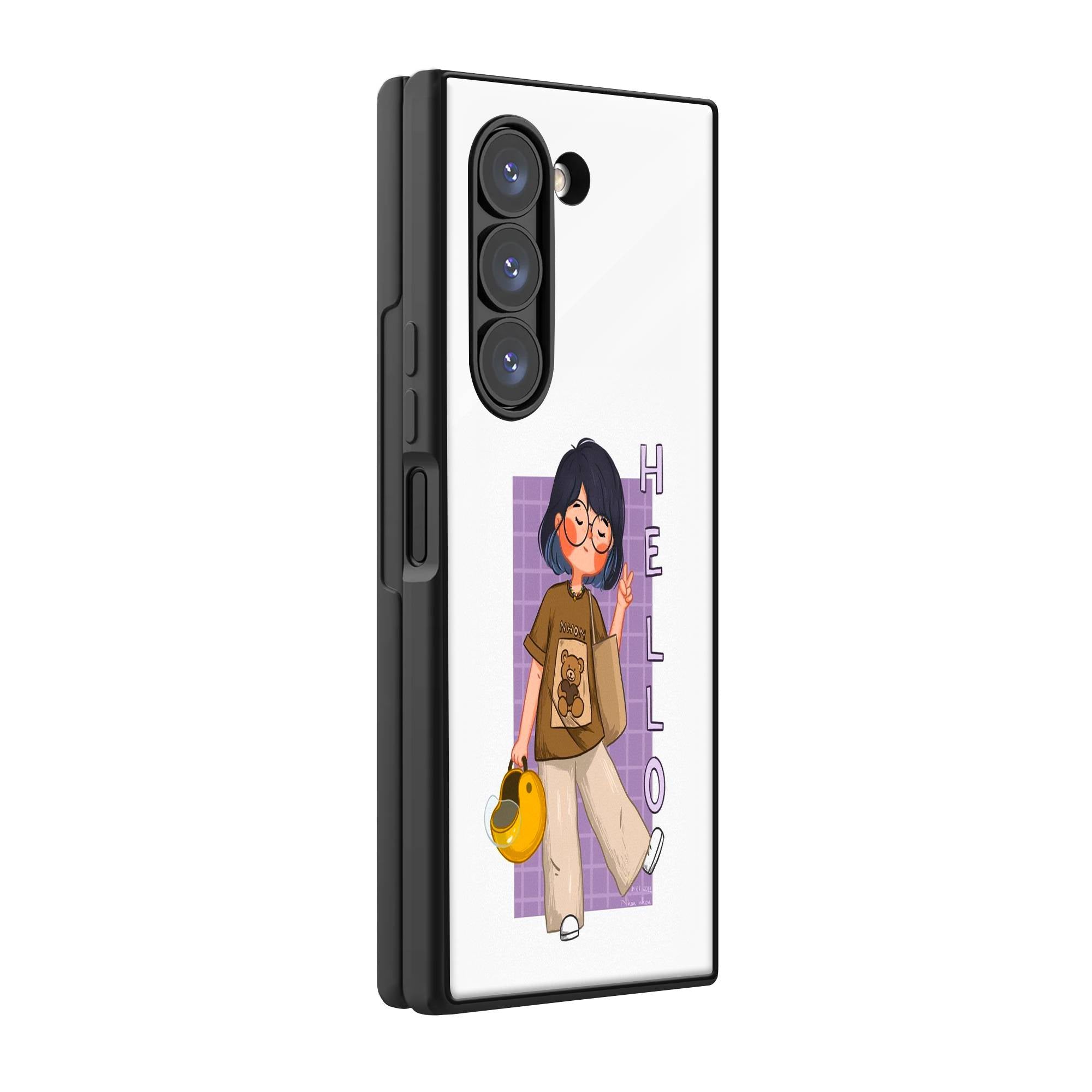 Hello Samsung Z Fold Glass Case image 0 Main image
