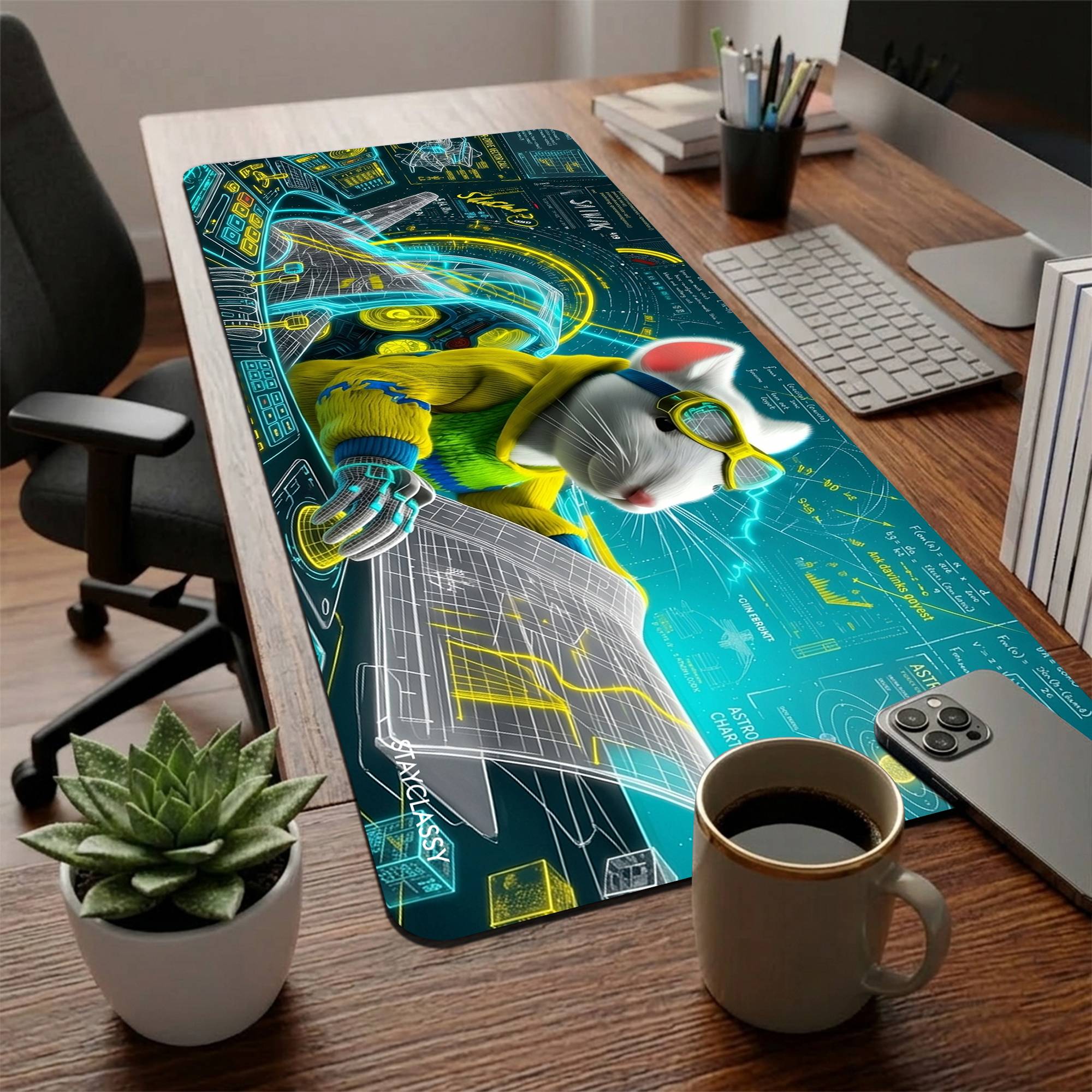 Futuristic Aircraft Desk Mat Secondary image