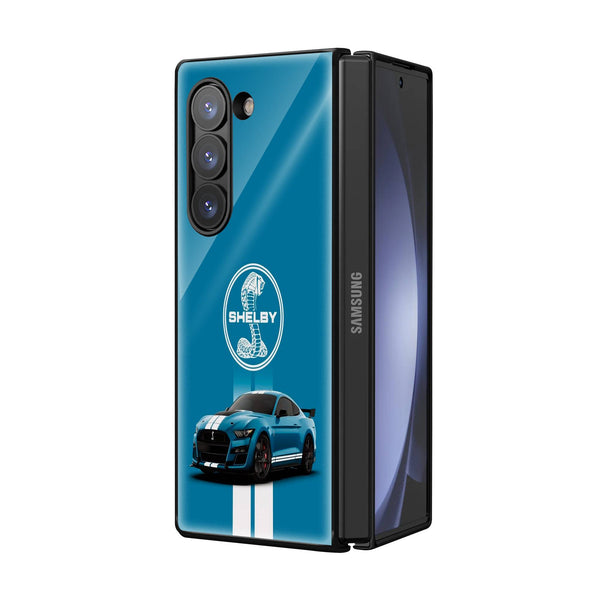 Blue Shelby Samsung Z Fold Glass Case image 1