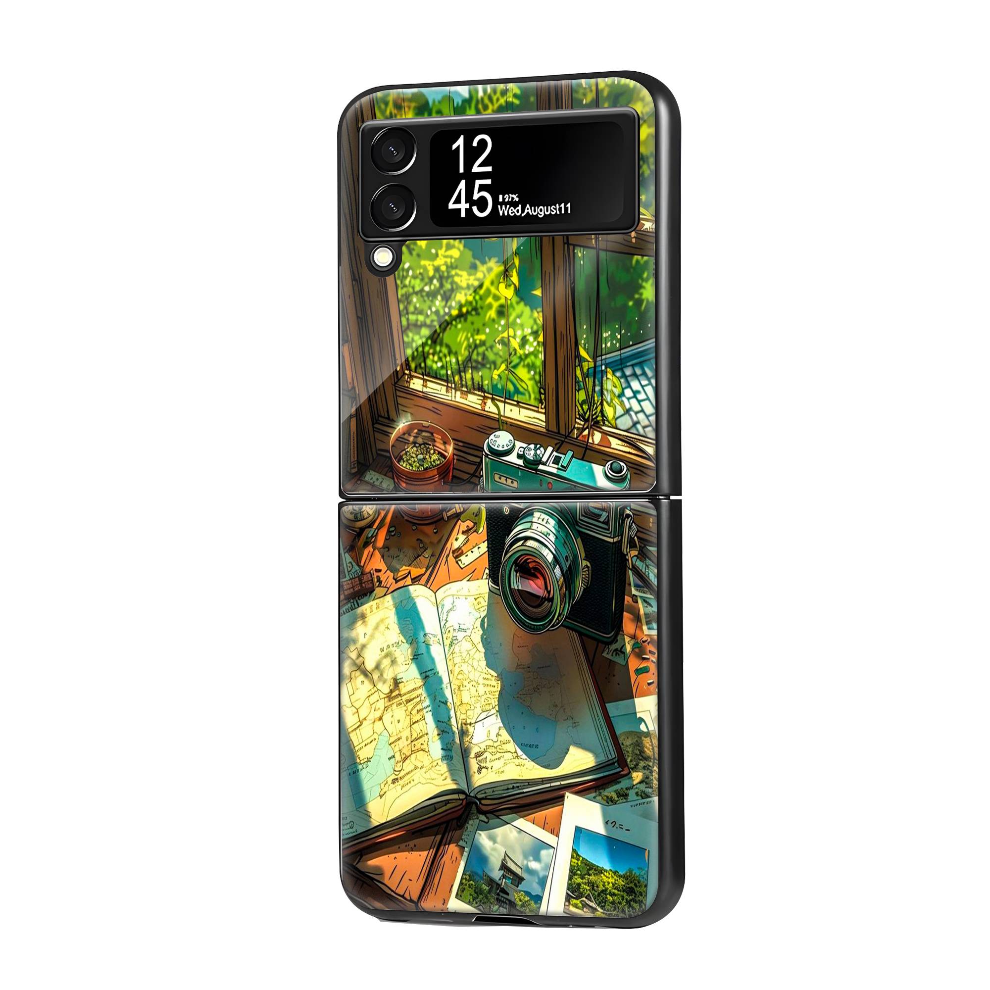Travel Camera Samsung Z Flip Glass Case image 0 Main image