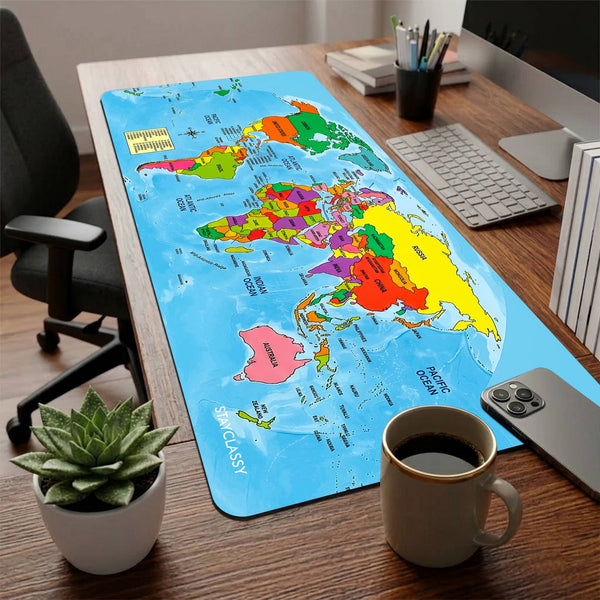 Children World Map Desk Mat image 1