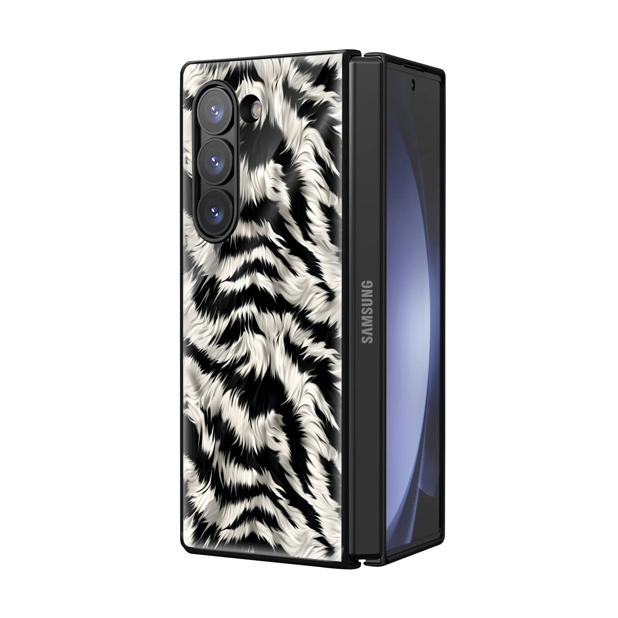Zebra Fur Samsung Z Fold Glass Case Secondary image