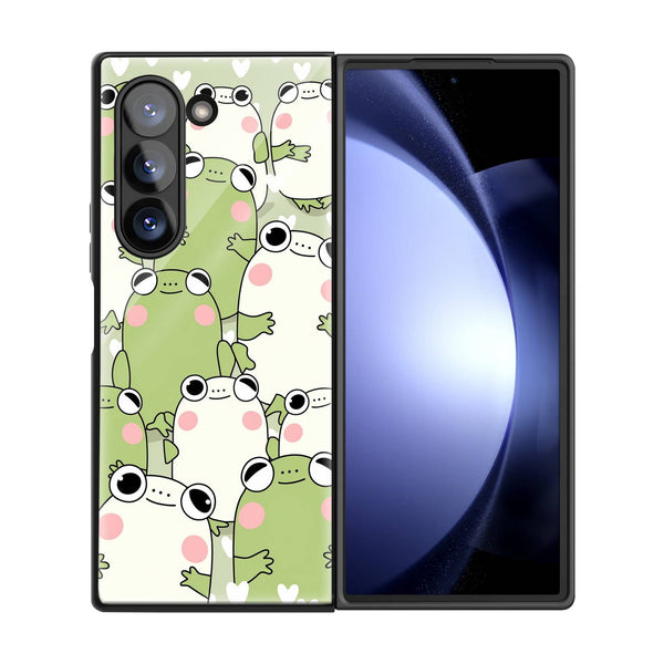 Cute Frogs Samsung Z Fold Glass Case image 2