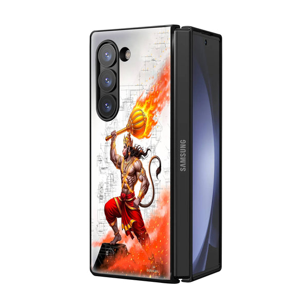 Bajrangbali Samsung Z Fold Glass Case image 1