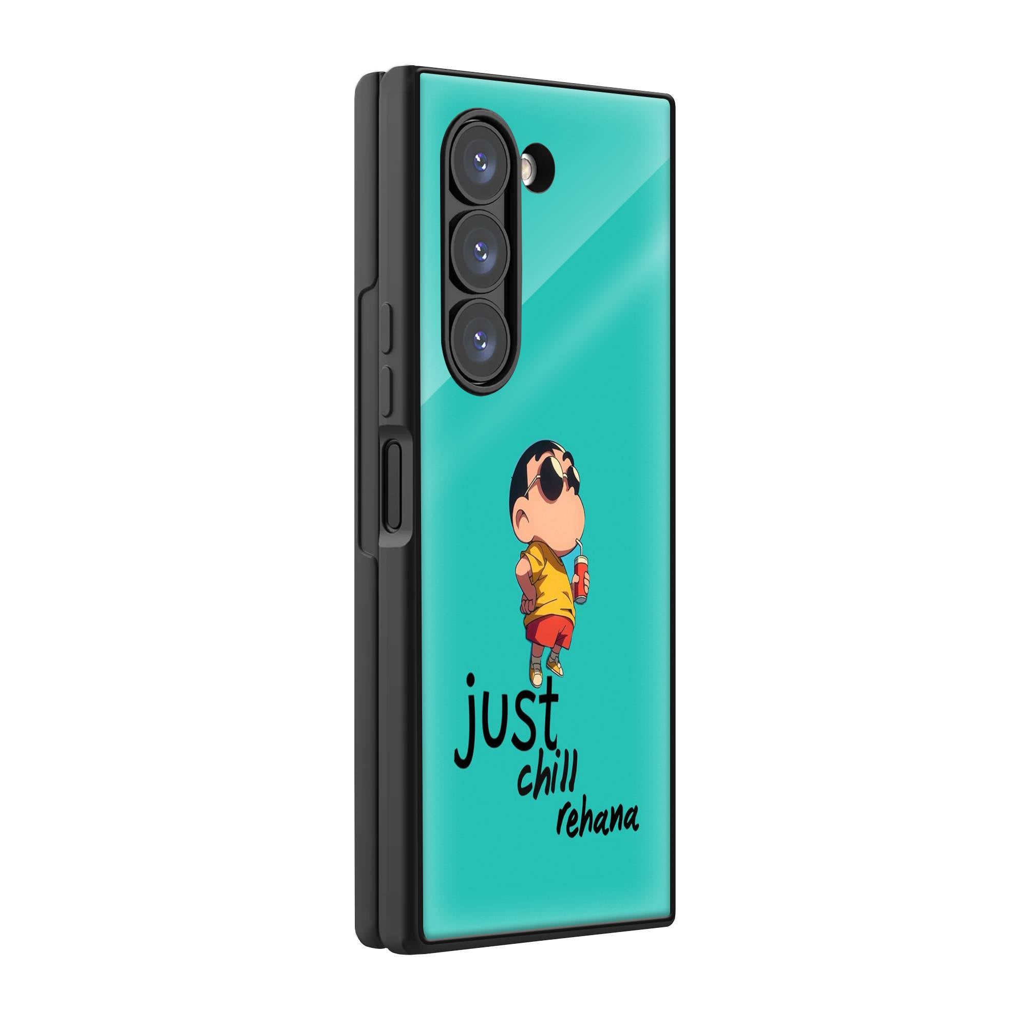 Crayon Shinchan Samsung Z Fold Glass Case image 0 Main image
