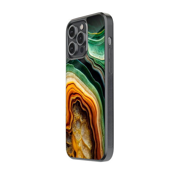 Green Marble Abstract Glass Case image 1