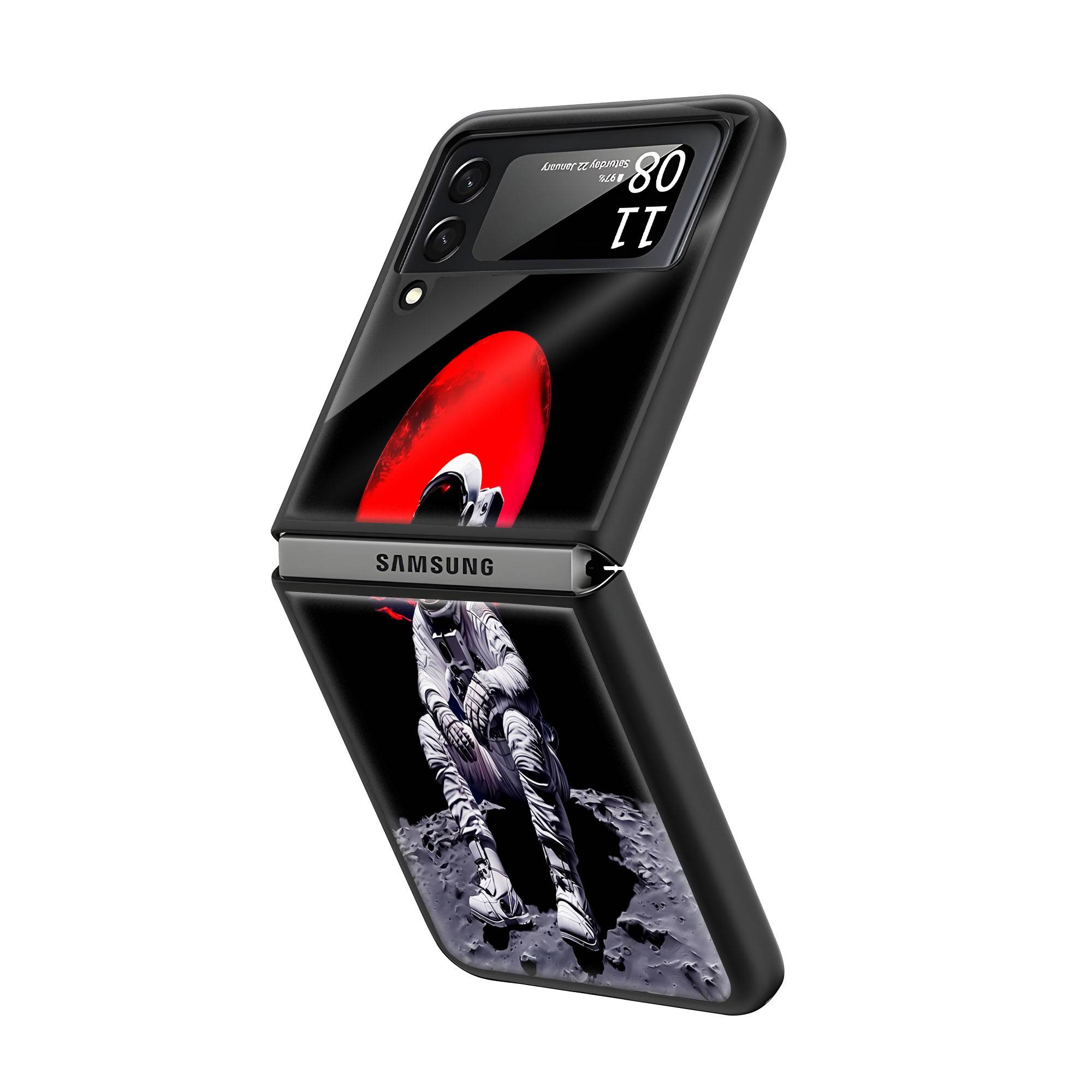 Moon Surface Samsung Z Flip Glass Case Secondary image