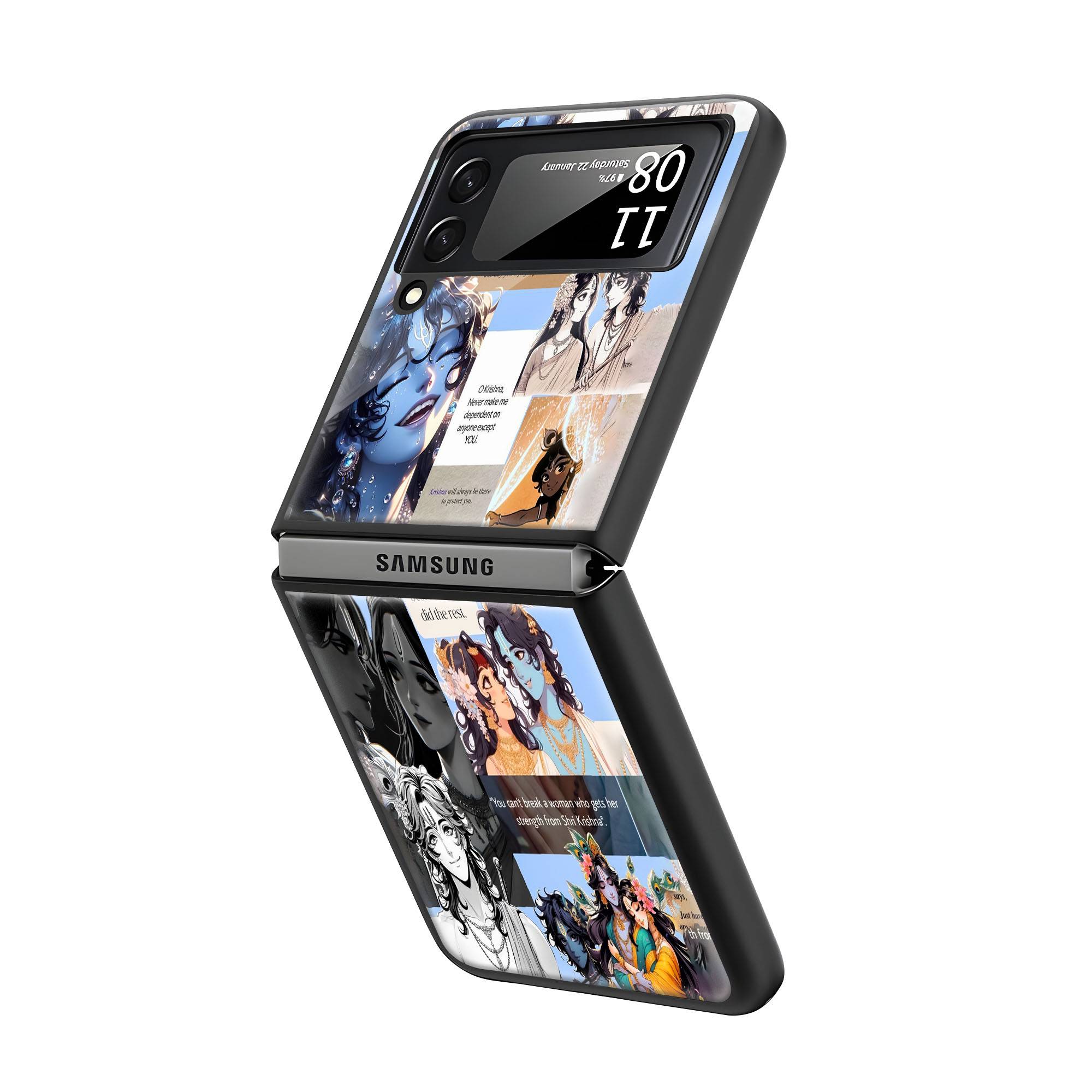 Radhakrishna collage Samsung Z Flip Glass Case Secondary image