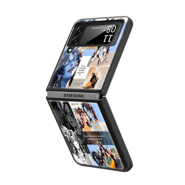 Radhakrishna collage Samsung Z Flip Glass Case image 1